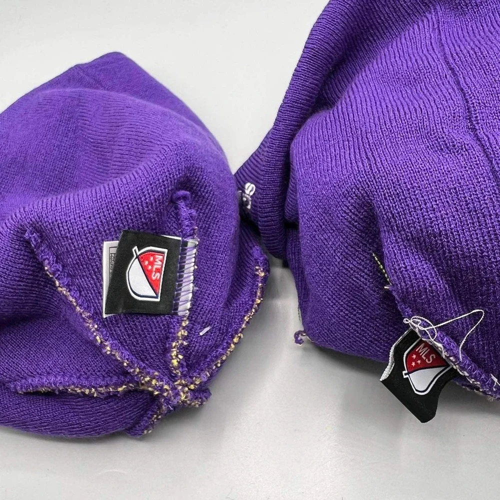 Lot of‎ 2 Orlando City Hat Youth Purple Yellow Adidas MLS Beanie Cap New